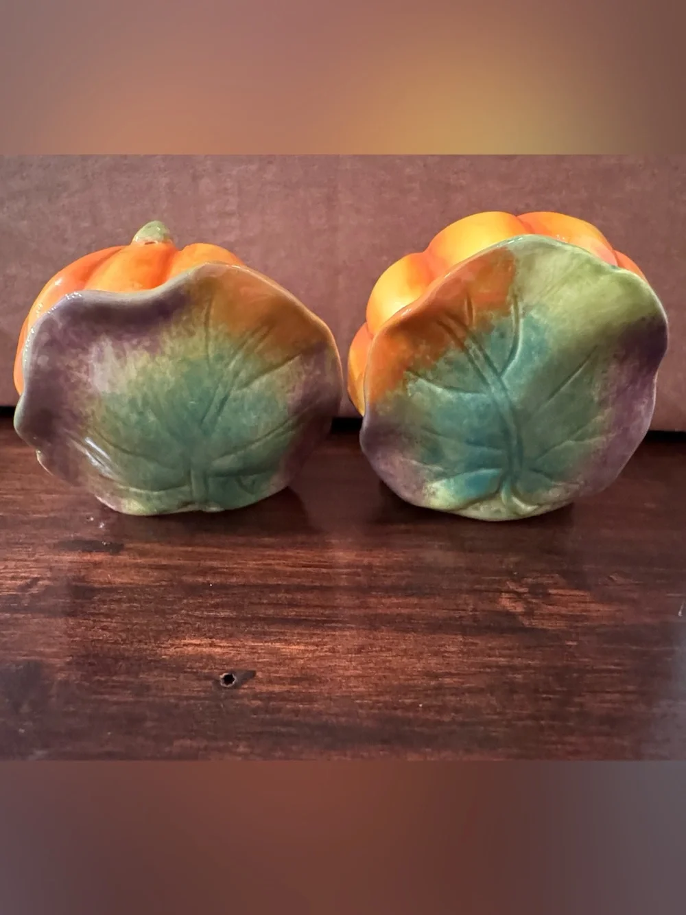 Essential Home Ceramic Pumpkin Salt & Pepper Shakers – Fall Thanksgiving Decor
